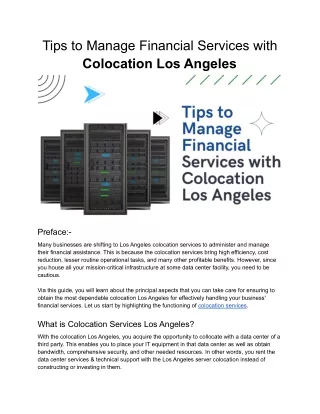 tips to manage financial services with colocation