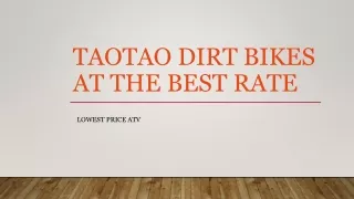 Taotao Dirt Bikes At The Best Rate