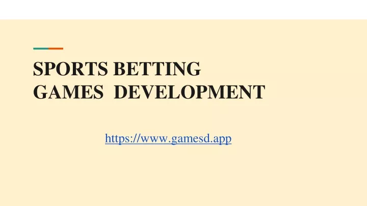 sports betting games development