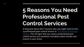 5 Reasons You Need Professional Pest Control Services