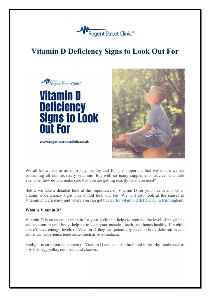 vitamin d deficiency signs to look out for