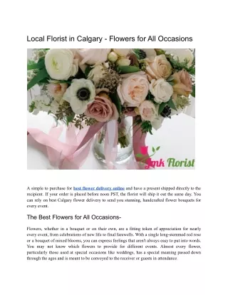 Local Florist in Calgary - Flowers for All Occasions