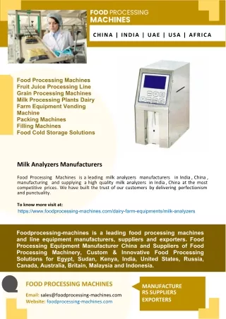 Milk Analyzers Manufacturers