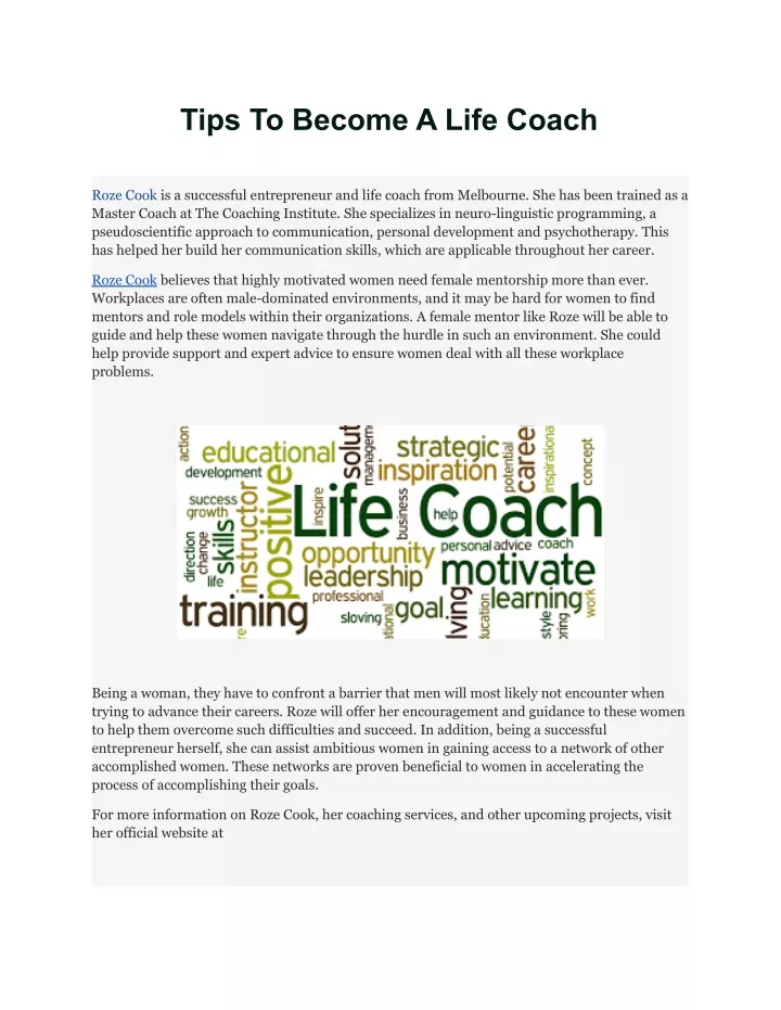 tips to become a life coach