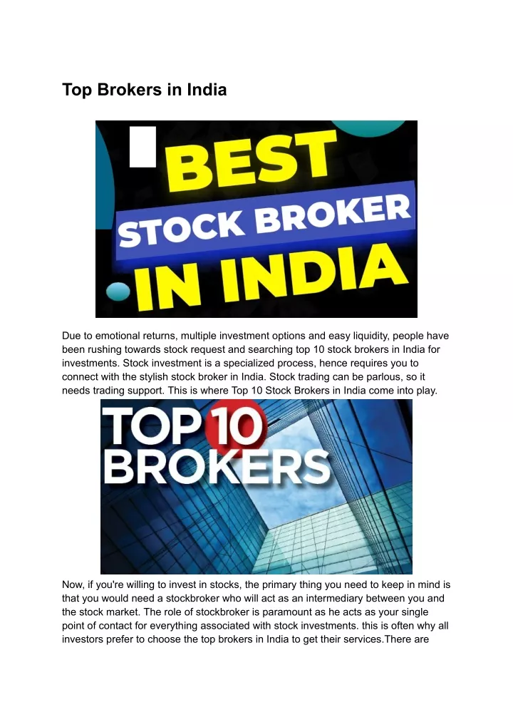 top brokers in india