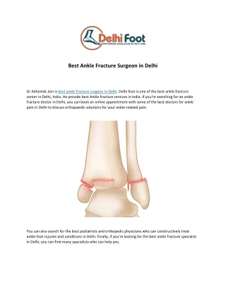Best Ankle Fracture Surgeon in Delhi