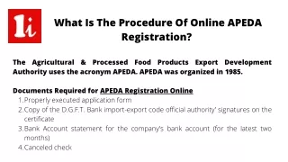 What Is The Procedure Of Online APEDA Registration?