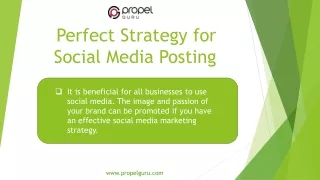 Perfect Strategy for Social Media Posting