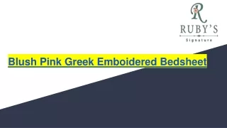 Blush Pink Greek Emboidered Bedsheet
