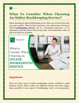 What To Consider When Choosing An Online Bookkeeping Service