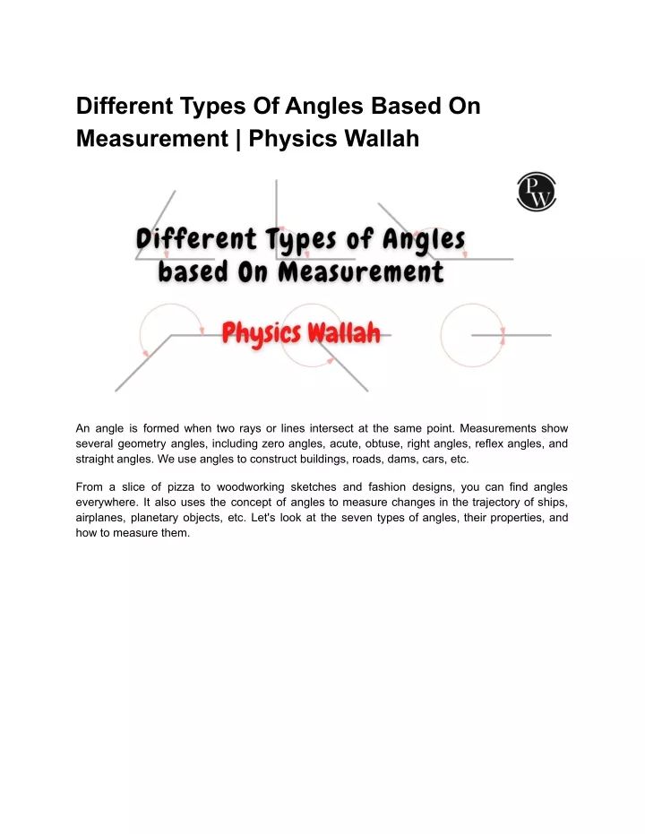 different types of angles based on measurement