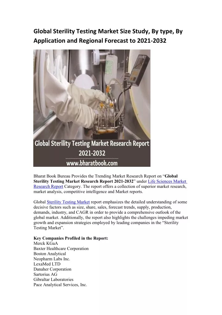 global sterility testing market size study