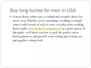 Buy long kurtas for men in USA
