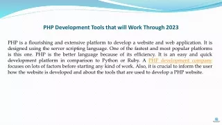 PHP development tools that will work through 2023
