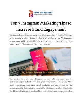 Top 7 Instagram Marketing Tips to Increase Brand Engagement