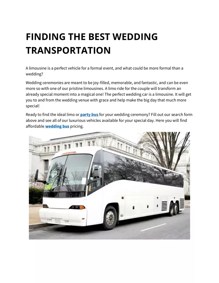 finding the best wedding transportation