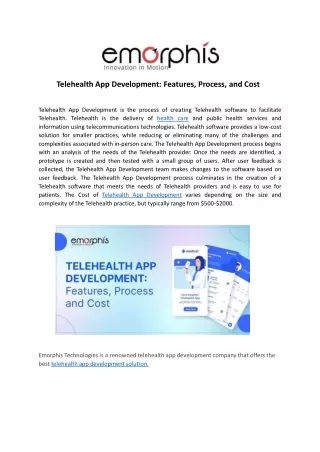 telehealth app development features process