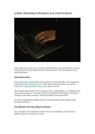 5 data cleansing techniques you need to know