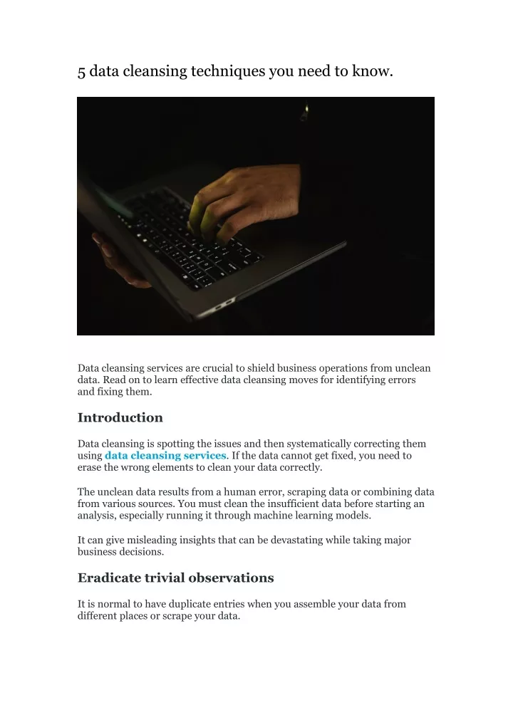 5 data cleansing techniques you need to know