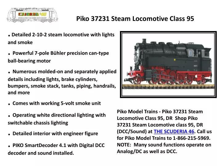 piko 37231 steam locomotive class 95