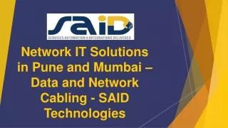 Network IT Solutions in Pune and Mumbai – Data and Network Cabling