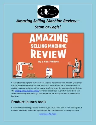 Amazing Selling Machine Review – Scam or Legit