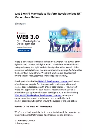 web 3 0 nft marketplace platform revolutionized