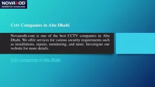Cctv Companies in Abu Dhabi  Novanodit.com