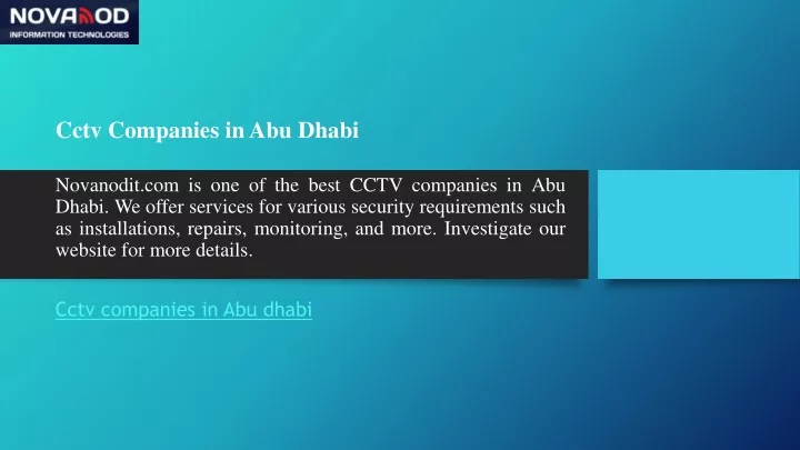 cctv companies in abu dhabi