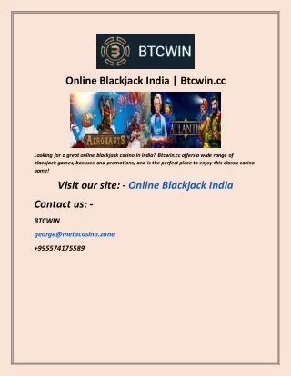 Online Blackjack India  Btcwin cc