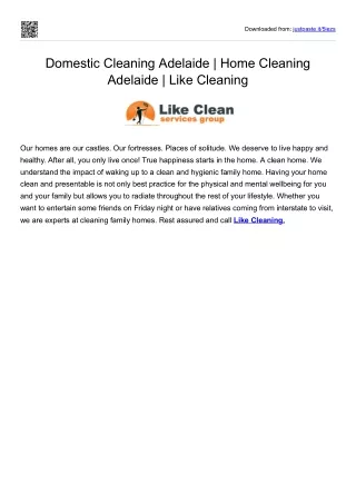 Domestic Cleaning Adelaide