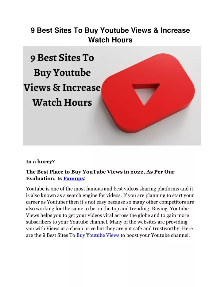 9 best sites to buy youtube views increase watch
