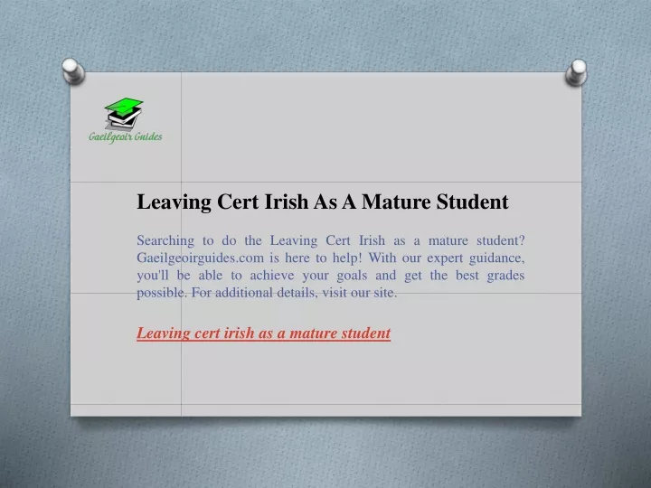 leaving cert irish as a mature student