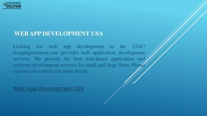 web app development usa