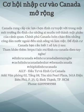 Cơ hội nhập cư vào Canada mở rộng