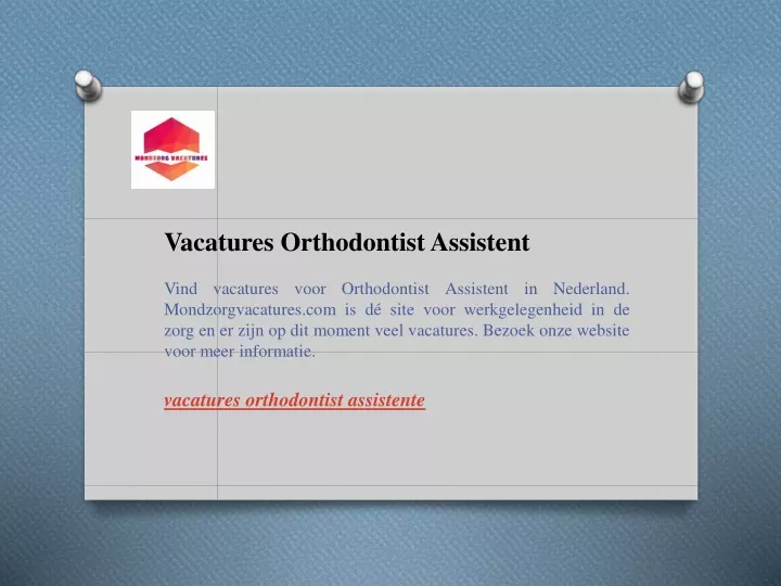vacatures orthodontist assistent