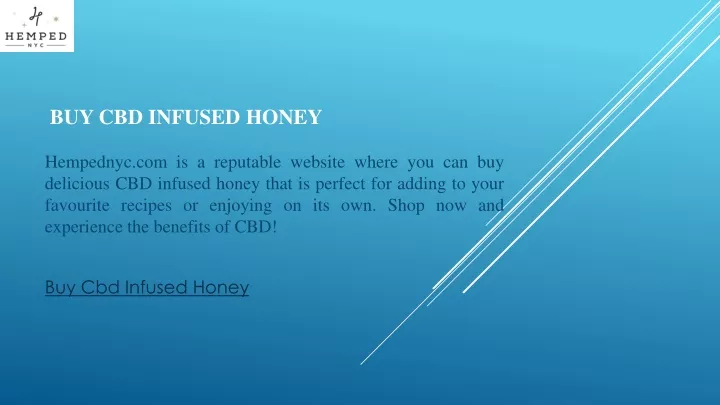 buy cbd infused honey