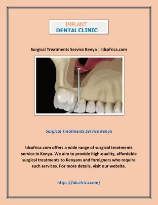 Surgical Treatments Service Kenya | Idcafrica.com