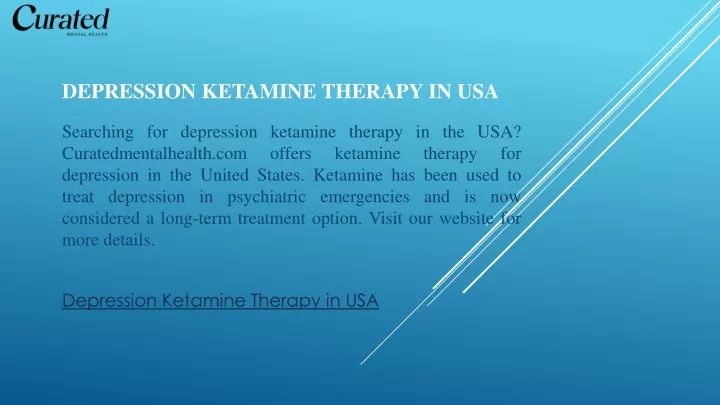 depression ketamine therapy in usa