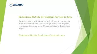Professional Website Development Services in Agra  Awaraj.com