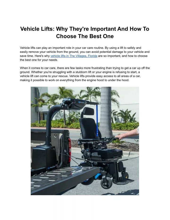 vehicle lifts why they re important