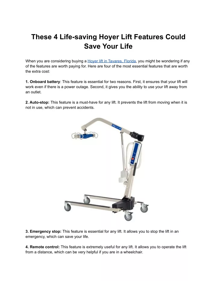 these 4 life saving hoyer lift features could