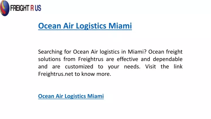 ocean air logistics miami