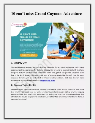 10 can t miss grand cayman adventure
