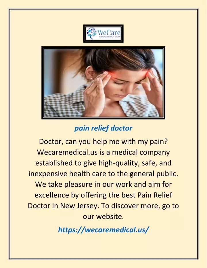 pain relief doctor