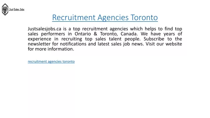 recruitment agencies toronto