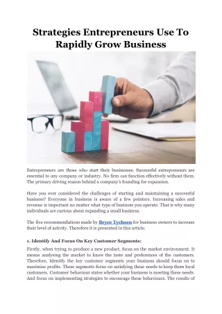 strategies entrepreneurs use to rapidly grow