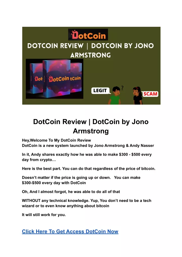 dotcoin review dotcoin by jono armstrong