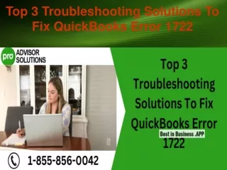 top 3 troubleshooting solutions to fix quickbooks error 1722