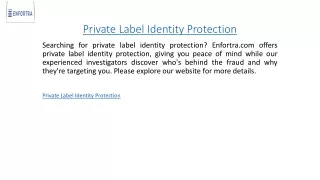 private label identity protection